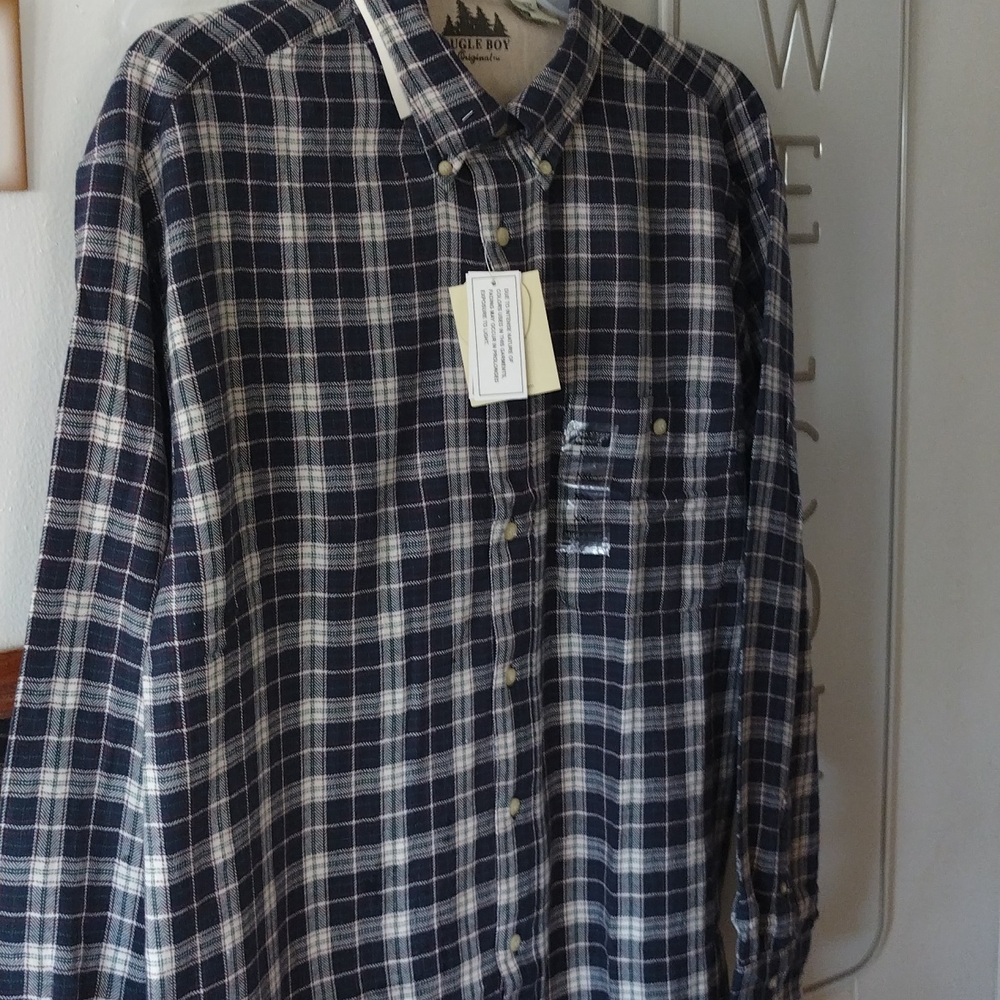 Men's Bugle Boy Flannel shirt NWT 💯 cotton